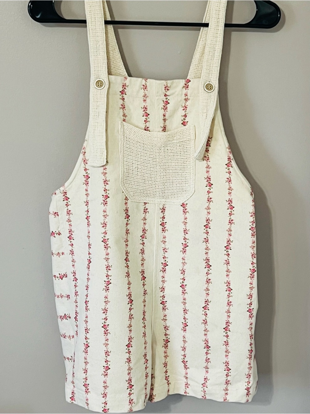 Very J / New Me - Cream Floral Stripe Shortalls